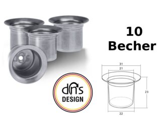 Angebot mit 30% 10 dns-Kerzenbecher mit Sicherungsloch, Ø 22 mm Edelstahl